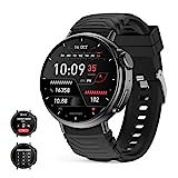 Smartwatch Ultra Damen Herren mit Telefonfunktion (Anruf empfangen/tätigen), 1,52" rundes HD-Display,Fitnessuhr mit Schlaftracker,120+ Sportmodi sportuhr Fitness Uhr Armbanduhr für Android IOS