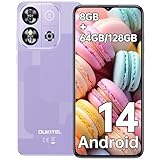 OUKITEL C57S Android 14 Smartphone Ohne Vertrag 4G - 8GB+64GB/128GB Handy Günstig, Octa Core, 6,52 Zoll HD+, 4300mAh Handy Ohne Vertrag, 4G Dreifache SlM Simlockfreie Handys 2 Jahre Garantie - Violett