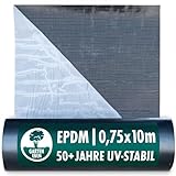 Garten Eben - Dachfolie selbstklebend EPDM 1mm - 0,75m x 10m EPDM Folie Dachbahn selbstklebend & wasserdicht für außen kaltselbstklebend 7,5m²