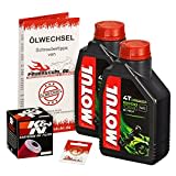 Motul 10W-40 Öl + K&N Ölfilter für Suzuki DRZ 400 /E/S/SM, 00-08, BC BE BF B8 - Ölwechselset inkl. Motoröl, Filter, Dichtring