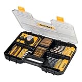 DEWALT TSTAK Universalset/ MaxiSet (100-tlg., mit HSS-Metallbohrern, Betonbohrern, Lochsägen, Bits 25 mm, Torx, Phillips, Schlitz, Steckschlüssel und Bithalter, TSTAK kompatibel) DT71569