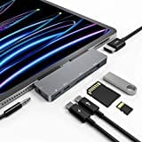 USB C Hub für iPad Pro, 7-in-1 Adapter für iPad Pro M4 M2 M1 13 12.9 11 Zoll iPad Air Docking Station mit 4K HDMI, PD Aufladung, SD/TF Kartenleser, USB 3.0, 3.5mm Audio Klinke, iPad Mini 6 Zubehör