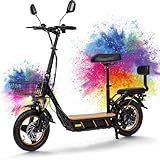 Faltbarer E Scooter,Elektro Elektroroller Erwachsene Elektroscooter,E Roller Offroad,Elektro Scooter Roller,(100 Km Reichweite,48V26Ah,150 KG Tragkraft) C1PRO