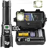 BEYSTE Taschenlampe LED Aufladbar, LED Taschenlampe Extrem Hell 500000 Lumen, Taktische Taschenlampe Batteriebetrieben, Akku Taschenlampe USB C, Starke Taschenlampe LED, FüR Outdoor NotfäLle Camping