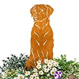 Terma Stahldesign Labrador Edelrost Hund Gartenstecker Handmade Germany gartendeko aus Rost-Metall deko rostoptik Rostfiguren Tiere rostfiguren Garten Rostdeko