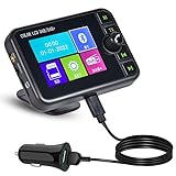 Hikity DAB+Digital Radio Adapter für Autoradio Bluetooth-Freisprecheinrichtung, 2,4 Zoll LCD Display FM Transmitter, BT-Musik AUX-Schnittstelle