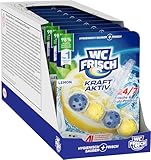 WC Frisch Kraft Aktiv Duftspüler Lemon (10er Pack), WC Reiniger sorgt für Reinigung bei jeder Spülung, Duftsteine für langanhaltend frischen WC Duft