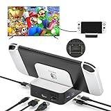 Switch TV Dock, Aukuoy Docking Station für Nintendo Switch/Switch OLED, 6-in-1 Switch Dock Portable Ladestation mit HDMI 2.0, Ethernet Port, Typ-C Port und 3 USB Ports, unterstützt YouTube On TV