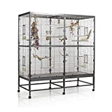 Montana Cages | Vogelvoliere Casa 150 | Antik-Platinum | Voliere für Wellensittiche, Nymphensittiche & Co.