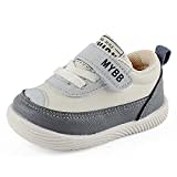 LACOFIA Baby Lauflernschuhe Jungen Krabbelschuhe Baby Erste Sneaker mit rutschfeste Gummisohle Grau 20(Etikett 18)