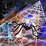 JOKILY Halloween Spinnennetz 5 x 4.8 m Spinngewebe Dekoration Set Super Stretch Cobweb Riesen Halloween Spinnennetz Dekoration Halloween Deko Garten