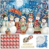 2024 Weihnachten Puzzle-Schneemann Familie, 2024 Weihnachten Familie Urlaub Puzzle 1008 Teile Puzzle, 24 Boxen Puzzles für Weihnachten Urlaub Puzzle Countdown