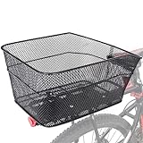 BINOTHINK Fahrradkorb Hinten, Metall Groß Fahrrad Korb Stabil Hinten, Fahrradkorb Gepäckträger Korb mit Montagezubehör für Kleiner Hund Einkaufen Picknick Fahrradkorb Schulranzen (M1)