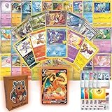 Pokemon Karten Deutsch - 50 Pokemon Karten inkl. 10 Holo/rev. Holo und seltener V, ex, VMAX oder VSTAR Karte | mit Schutzbox | Perfekt für Kinder | Jedes Set is Anders