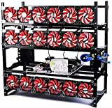 Bitcon Miner 19 GPU Rahmen Aluminium Mining Rig Open Air Gehäuse stapelbar für Ethereum Mining Rig ETH BTC XMR Chassis Server Rack mit 18 Lüftern