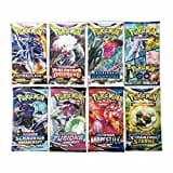 A 5 gemischte Pokemon Booster Packs - insgesamt 50 PKM Sammelkarten - DEUTSCH + Arkero-G Standard 100 Soft Sleeves