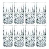 Spiegelau & Nachtmann Nachtmann Noblesse Longdrinkglas Set, 8er Set, Wasserglas, Saftglas, Kristallglas, H 14.8 cm, 375 ml