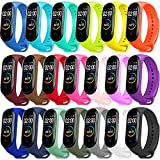 BANGTING 20 Stück Armband Kompatibel mit Xiaomi Mi Band 4 / Xiaomi Mi Band 3, Silikon Ersatzarmband für Mi Fit Band 4 NFC Ersatzbänder Miband 3 Armbänder Strap (20 Farben)