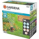 Gardena Sprinklersystem Start-Set Pipeline mit Viereckregner: Komplettset für den Einstieg in das Pipeline-System, Wasserentnahme rund um Haus und Garten, unterirdische Montage (08272-20)