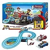 PAW Patrol Carrera First Rennbahnset | Chase & Marshall | 2,4m Strecke | Kreisel für extra Spielpaß | Ab 3 Jahren | Batteriebetrieben