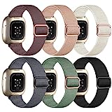 IMIVIO 6 Stück Kompatibel mit Fitbit Versa 3 / 4 /Sense 2 Armband, Weiches Elastisch Ersatz Nylon Sport Band für Damen/Herren, Licht