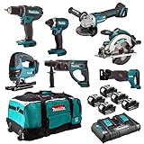 ENSEMBLE DE 7 MACHINES MAKITA (DDF482 + DTD152 + DGA504 + DSS610 + DHR202 + DJR186 + DJV180) - DLX7013PT1