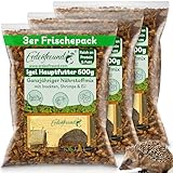 ERDENFREUND® Igelfutter mit Insekten, Shrimps & Ei 3x600g Spezialigelfutter Trockenfutter hoher Protein und Fettanteil artgerechtes Igelfutter kaufen (3x600g Premium Igelfutter in Frischepacks)