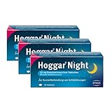 Hoggar Night – Schlaftabletten zur Hilfe beim Einschlafen und bei akuten Schlafstörungen – Gut verträglich, für erholsamen Schlaf – 3 x 20 Tabletten