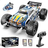 DEERC 9205E RC Ferngesteuertes Auto mit 48 km/h High Speed, 4WD 1:10 RC CAR Off-Road 2.4GHz Funkfernsteuerung Monstertruck Buggy,2 Akku lange Laufzeit,Crawler Spielzeug Rennwagen für Kinder Erwachsene